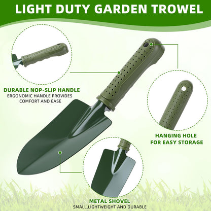 Yaocom 24 Pcs Garden Shovel Trowel Gardening Hand Tools Small Hand Shovels for Digging Metal Trowel Spade with Plastic Handle Anti Slippery for Lawn Yard Home Farm Planting