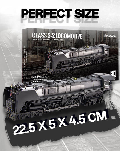 Piececool 3D Metal Puzzles for Adults, Class S-2 Locomotive Steam Train Model Building kit, Hobbies DIY Creative Gifts for Christmas Birthday Valentines Day