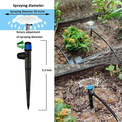 160Ft Drip Irrigation System with Water Timer for Garden, Main Water Hose ID 1/2inch 30Ft, 1/4in 130Ft, Sufficient Water Pressure, Irrigation Dripper Waterflow Evenly, Easy DIY Garden Watering System
