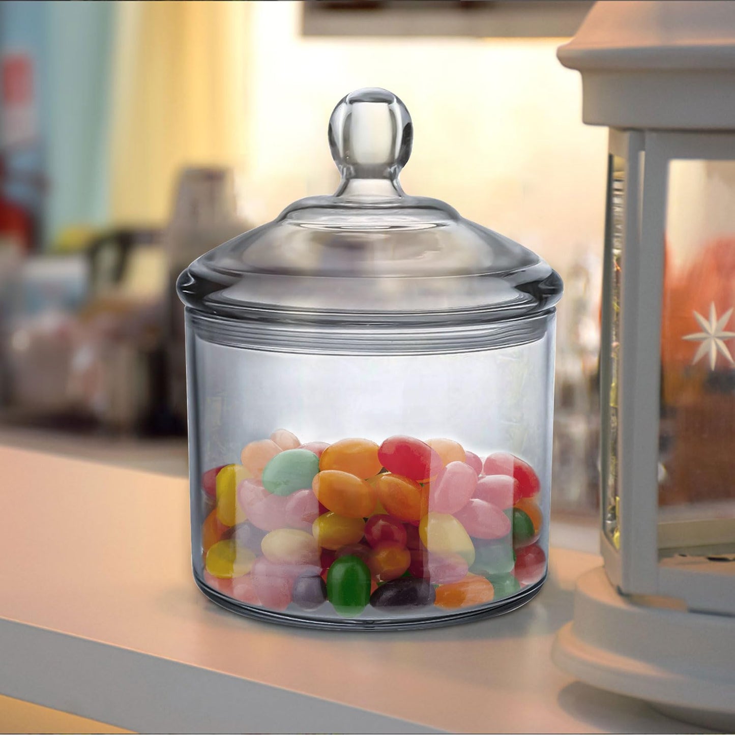 Vinkoe Kitchen Cookie Jar, Candy Dish with Lid, Clear Acrylic Airtight Jar for Nuts, Cookies, Candy, Chocolate, 40 OZ