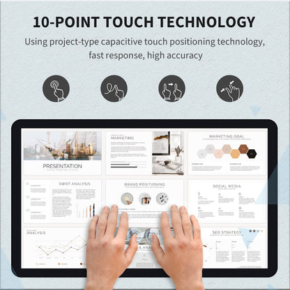 TouchWo 27 inch Touch Screen PC Monitor, Intel i7, 8GB RAM, 512G SSD, 16:9 FHD 1080P, Win-11 Pro, Smart Board for Classroom, Meeting & Home, USB, VGA & HD-MI Monitor