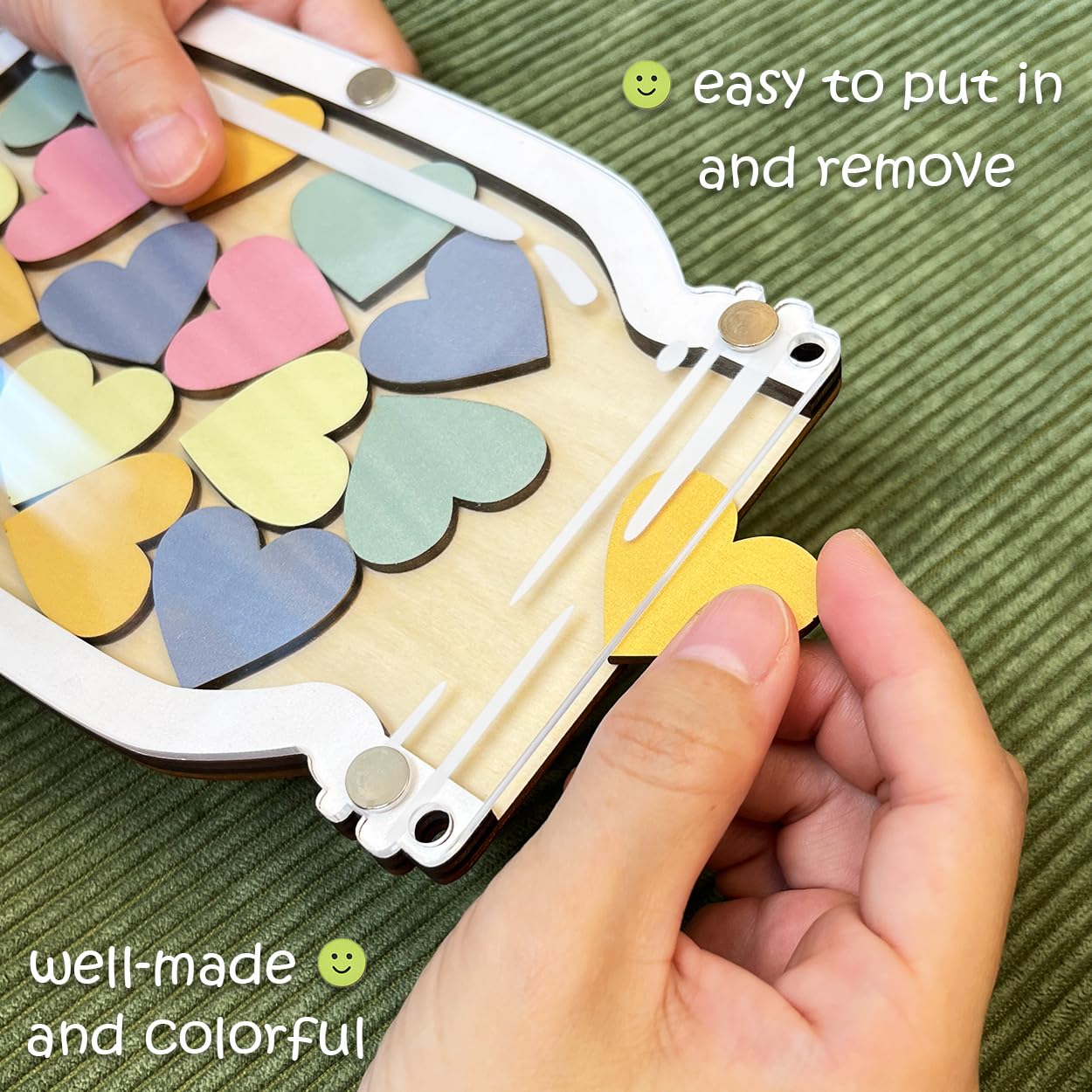 Magnetic Reward Jar for Kids, Classroom Reward System, Star Reward Jar, Incentive Good Behavior Responsibility Chart, Potty Training Rewards, Behavior jar for Boys Girls (Heart)