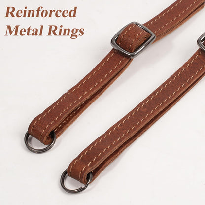 MCKDERWRILL Leather Camera Strap, Universal Camera Shoulder Strap, A Neck Strap with Split Ring Compatible with DSLR,SLR, Photographers Women Men（Brown）