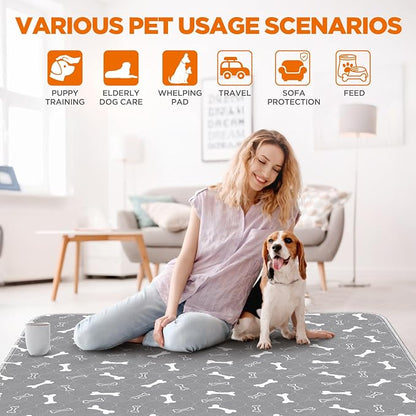 Washable Pee Pads for Dogs, Extra Large 2 Pack 36”x72” Dog Pee Pads Washable, Waterproof Puppy Pads Mat Reusable Fast Absorbent Dog Potty Training Pads, Whelping Pads for Playpen Crate