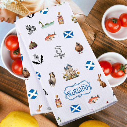 JNIAP Scottish Kitchen Towel - Scottish Thistle Pattern, Highlander Gifts (Scotland)