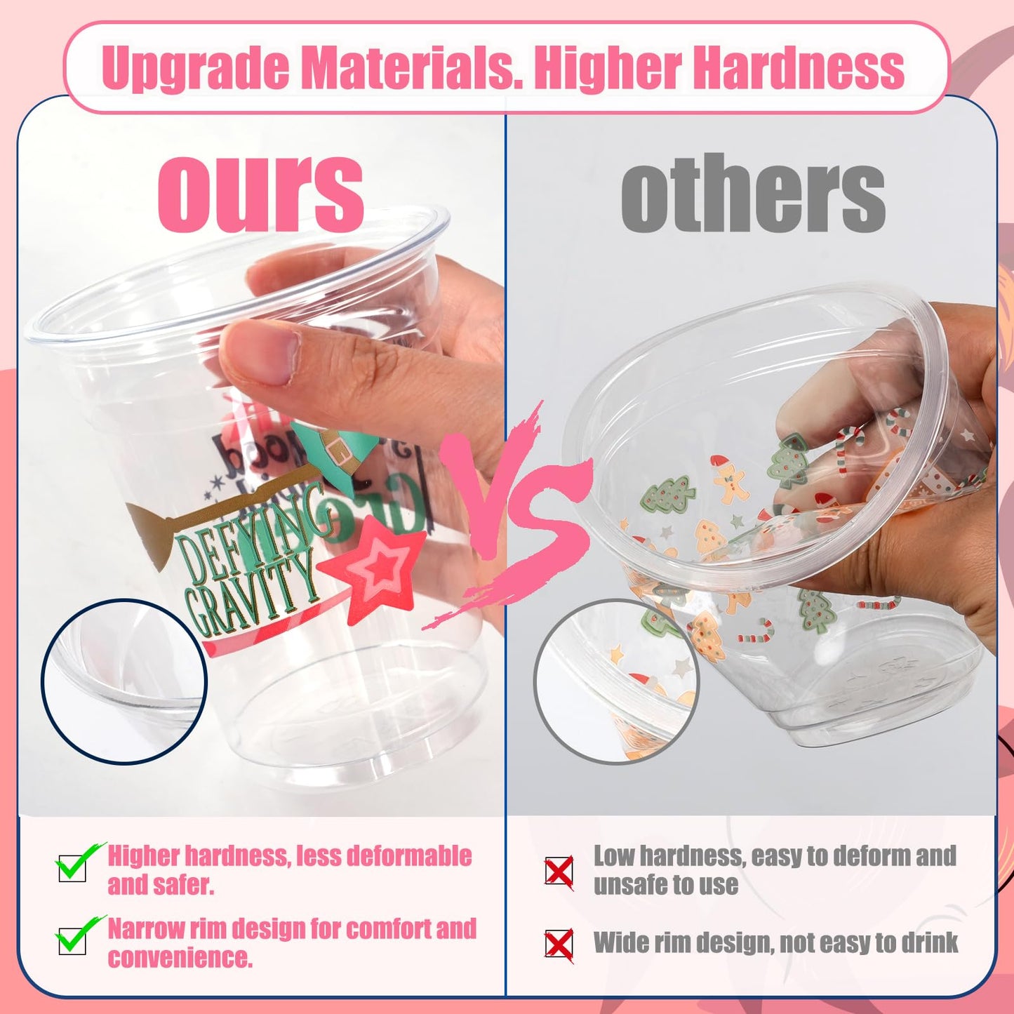 Witch Theme Party Decoration Plastic Cups, 50pcs 12 Oz Plastic Clear Disposable Drinking Cups for Witch Movie Birthday Wedding Summer Tropical Shower Party Supplies Favors Women Men Snack Cup Bulk