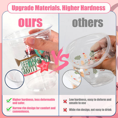 Witch Theme Party Decoration Plastic Cups, 50pcs 12 Oz Plastic Clear Disposable Drinking Cups for Witch Movie Birthday Wedding Summer Tropical Shower Party Supplies Favors Women Men Snack Cup Bulk