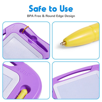 SGILE Toddler Toys for Kids, Magnetic Drawing Board for Birthday Gift, Toys for 1 2 3 Year Old Girls Boys, Etch & Sketch Pad with 3 Stamps, Learning and Educational, Purple
