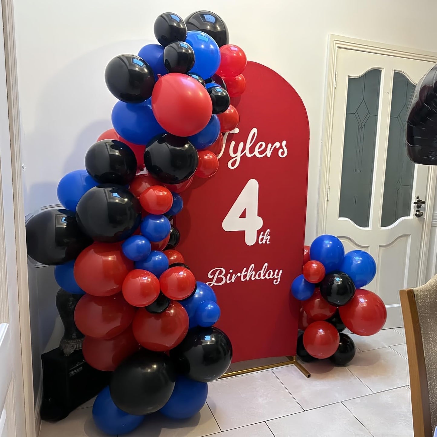 Red Blue Black Balloon Arch Garland Kit, 101 Pcs Matte Red Black and Royal Blue Latex Balloon Garland Set for Boys Kids Man Halloween Cool Spider Theme Party Birthday Graduation Party Decorations