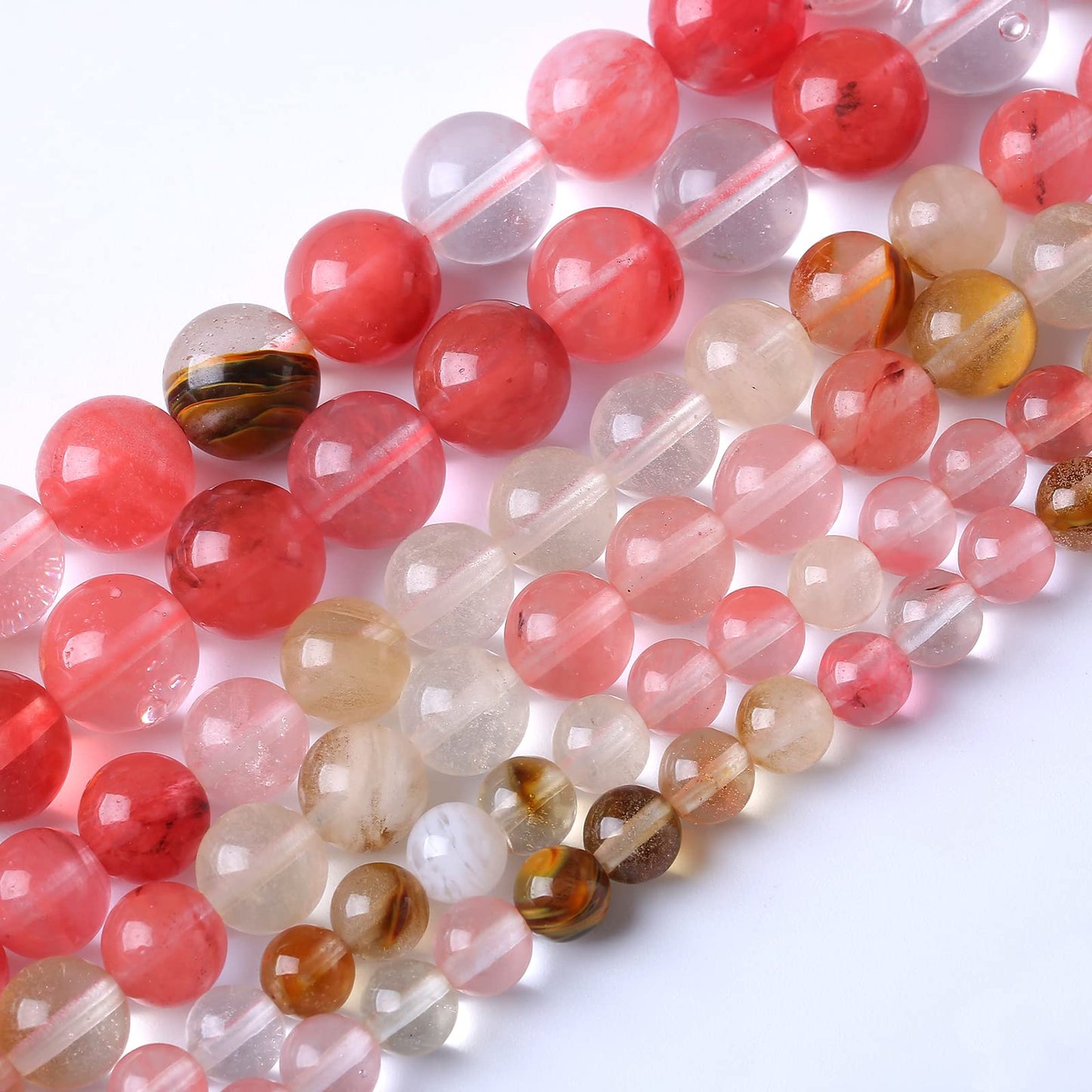 32PCS 12MM Watermelon Tourmaline Stone Beads Natural Gemstone Bead Crystal Healing Energy Jewelry Making DIY 15 inches