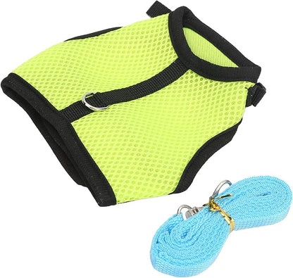 Yctze Adjustable Mesh Harness with Leash for Rabbits & Guinea Pigs - Comfortable Chest & Back Traction for Small Pets (Fruit Green)