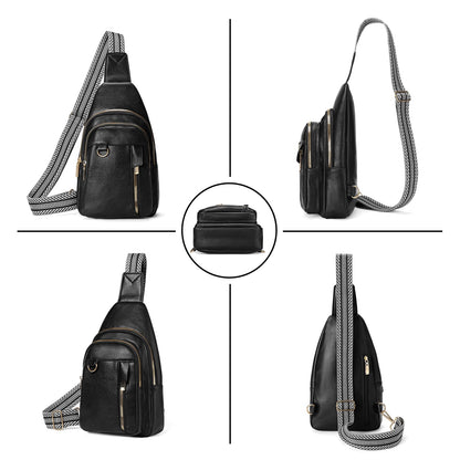 GAEKEAO Sling Bag for Women Vegan Leather Crossbody Bags Travel Fanny Packs Small Shoulder Purse Chest Bag Backpack Gifts
