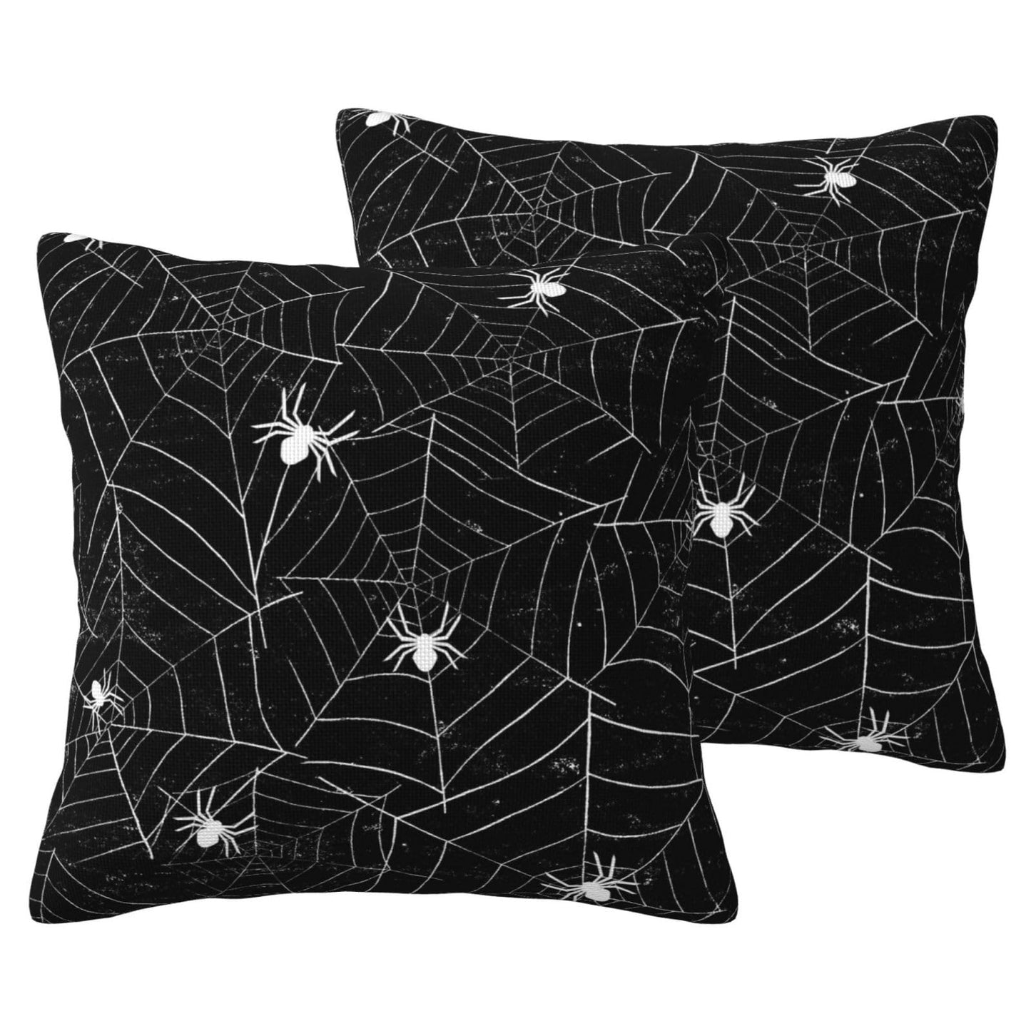 VIREOTHIA Halloween Spiderwebs Pillow Covers 18x18 Set of 2 Black and White Decorative Throw Pillow Cover Spider Webs Square Pillowcases Cushion Covers for Couch Bed Sofa Decor