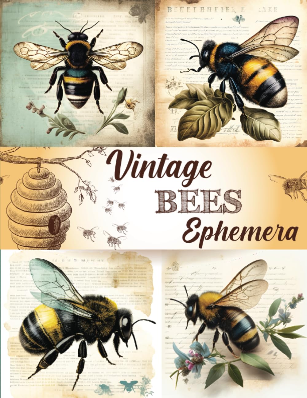 Vintage Bees Ephemera For Junk Journals And Scrapbooks: 40 Pages of Vintage Bees Ephemera Themed Collection of Authentic Ephemera To Cut Out For Junk ... Scrapbooking And Paper Craft Paperback