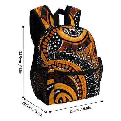 SKHJCY A Dot Painting Style Mini Backpack for Women, 13 Inch Lightweight Fashion Daypack, Durable Small Rucksack with Side Pockets, Casual Travel Bag for Teens And Adults
