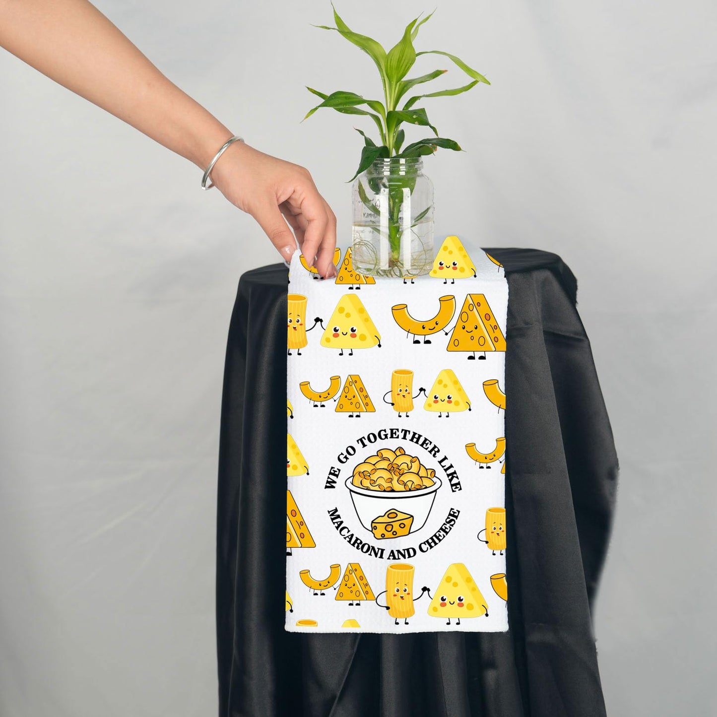 JNIAP Mac and Cheese Gift We Go Together Like Macaroni and Cheese Kitchen Towel Macaroni and Cheese Lover Gift (We Go Together)