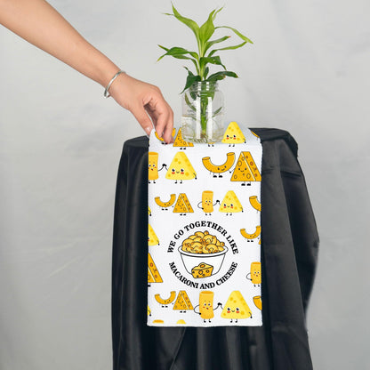 JNIAP Mac and Cheese Gift We Go Together Like Macaroni and Cheese Kitchen Towel Macaroni and Cheese Lover Gift (We Go Together)