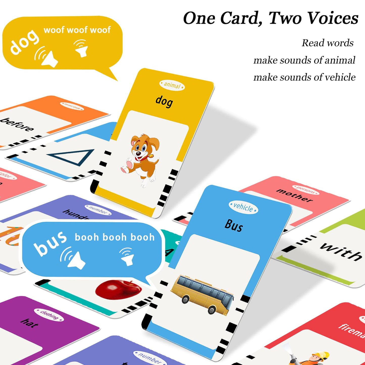 Startcan Talking Flash Cards Toys for Girls 1 2 3 4 5 6, Learn ABC, Numbers 0-100, Phrases, Objects, Adjectives, and More Dolch Sight Words,280 Cards with 560 Words/Phrases