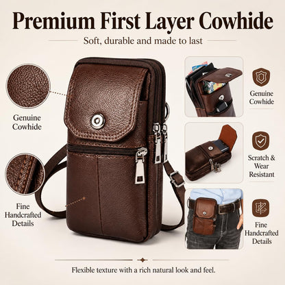 YIUMLMN Leather Cigarette First Layer Cowhide Material Lighter Holder Leather Cigarette Case Stylus Belt Clip Case Crossbody Bag Wallet Purse Cell Phone Pouch
