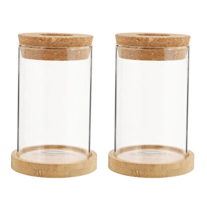 Angoily 2pcs Glass Hydroponic Planter Vase with Stand, 6.5x10cm Desktop Terrarium for Home Garden Decoration and Office Plant Display