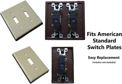 Lulu Decor, Fleur De Lis Cast Iron Switch Plate in antique rustic brown finish, perfect for any room or office space.