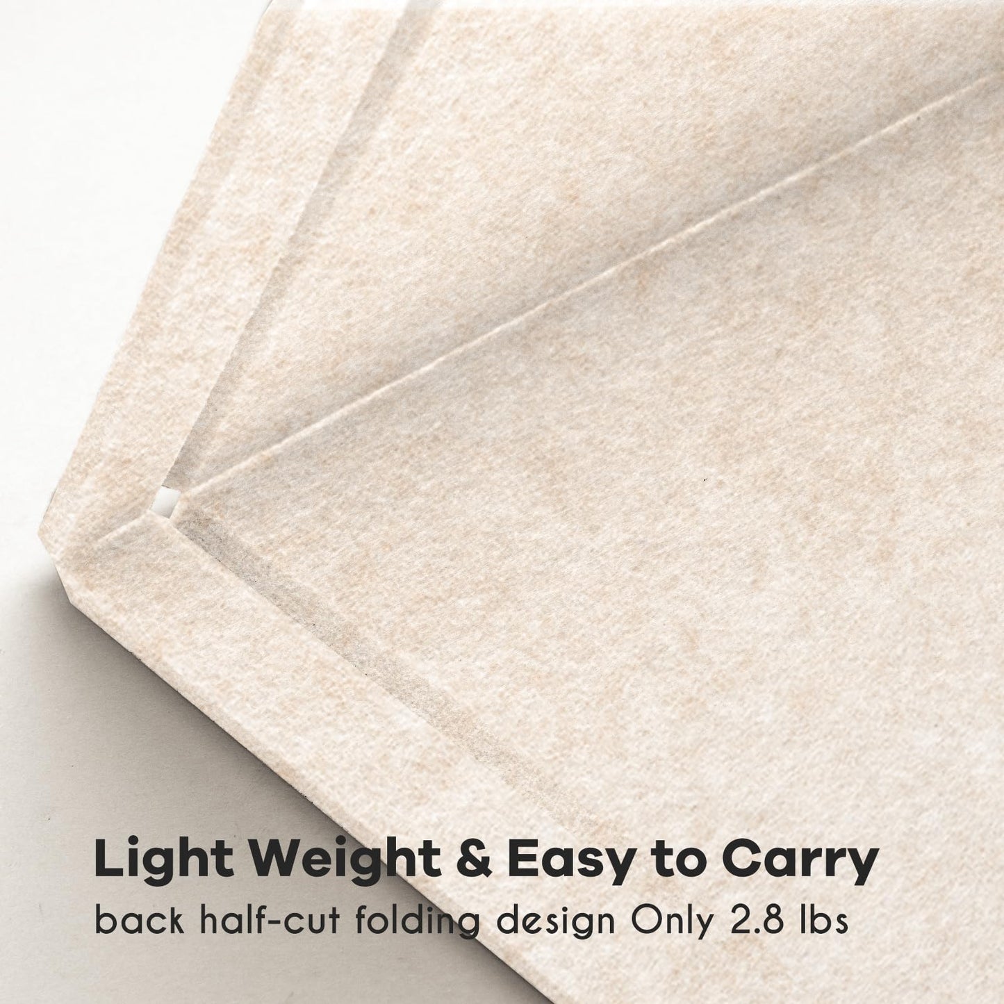 Lightomorrow Large Bulletin Board - 48 x 36 Inches, Decorative Felt Pin Board for Wall - 4' x 3' Foldable Photo Display Board with Self-Adhesive Tape, Includes 20 Push Pins - Oatmeal