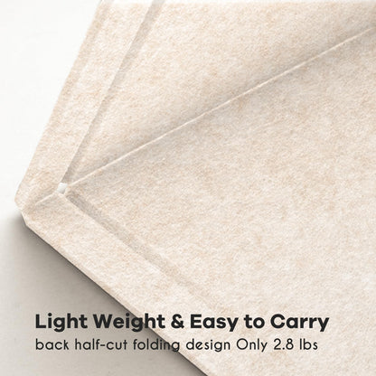 Lightomorrow Large Bulletin Board - 48 x 36 Inches, Decorative Felt Pin Board for Wall - 4' x 3' Foldable Photo Display Board with Self-Adhesive Tape, Includes 20 Push Pins - Oatmeal