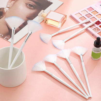 9 Pieces Facial Fan Mask Brushes, Soft Facial Applicator Brushes Tools for Peel Glycolic Makeup for Mud Cream(Champagne)