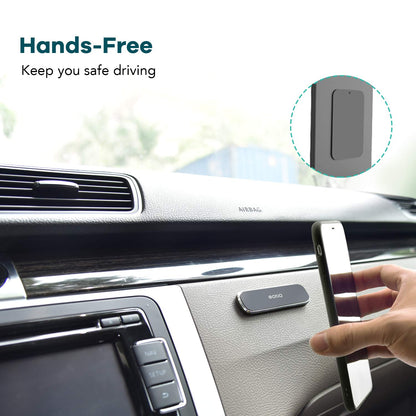 OQTIQ [2 Pack] Magnetic Car Mount, Phone Magnet for Car, Universal Stick On Rectangle Flat Dashboard Car Phone Magnet Mount for Cell Phones and Mini Tablets (Rectangle Flat)