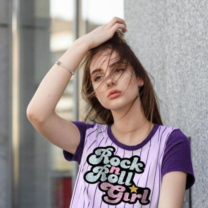 HunnmingRe Rock N' Roll Girl Iron-on Patch Sticker Halloween Costume Accessories for T-Shirt Backpacks Tote Bags Jackets Dress Clothing Art Decoration