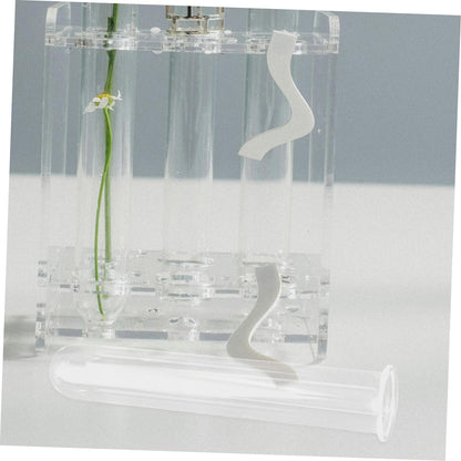 Cabilock 4pcs Glass Hydroponic Propagation Tubes for Plants Small Test Tube Vase Terrarium Container for Desktop Water Plants Floral Decor
