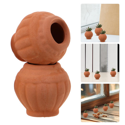 Happyyami Mini Terracotta Pots 4-Pack Small Clay Planters with Drainage Holes for Succulents Indoor Outdoor Gardening Desk Windowsill Decoration