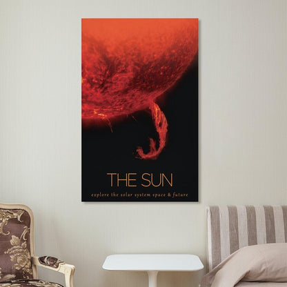 LGDSBHH Minimalist The Sun Solar System Canvas Wall Art - Educational Space Star Poster - Science Classroom & Kids Bedroom Decor - 12x18 Inch (Unframed)