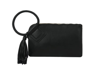 Womens Clutch Purse Wristlet Wallet Evening w/Hand Strap Casual Formal Vegan Leather - Metro Muse (Black)