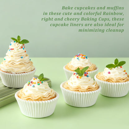 CHENZEM 1000 Count White Paper Cupcake Liners, Standard Size 2 Inch, Unbleached Baking Cups for Muffins and Cupcakes (White, 2 Inch)