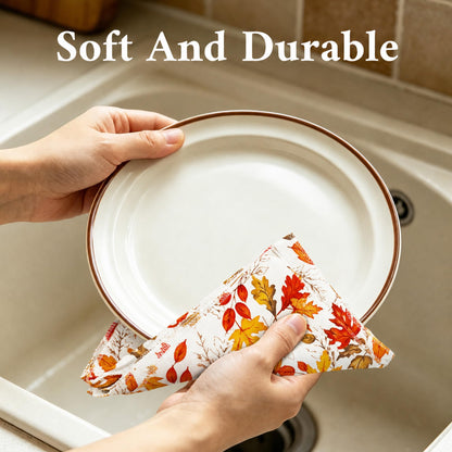 thmasamwr Kitchen Towels Dish Towel 18x26 Inch Maple Leaves Kitchen Towel for Cleaning Cute Home Decor Absorbent Reusable Farmhouse Tea Towel Decorative Set of 2