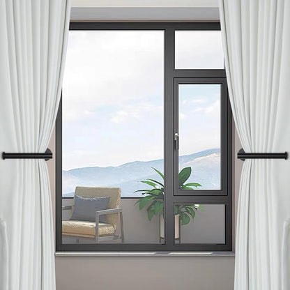 Groleca Adhesive Curtain Holdbacks - 4 Pack No Drill Tie Backs Hooks for Drapes, Damage-Free Wall Mounted Curtain Holders with Strong Adhesive (Black)