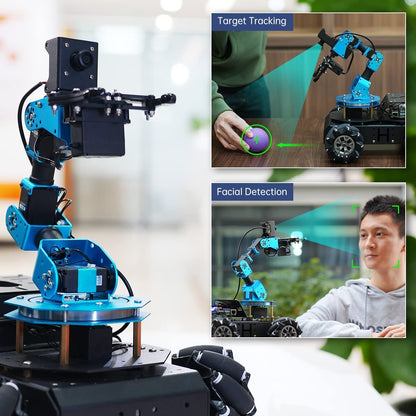 HIWONDER 6DOF Robot Arm for Raspberry Pi 5 AI Vision Robotic Arm Car with 4WD Mecanum Wheel Chassis DIY Robot ROS Open Source for Adults and Teens, ArmPi Pro RaspberryPi5 4GB