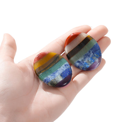 NUKAYAI Worry Stone Crystals and Healing Stones Anxiety Fidgets Natural Meditation Accessories 7 Chakra Thumb Sensory Mental Health Depression Stress Anxiety Relief Items Mother's Day Gifts for Women