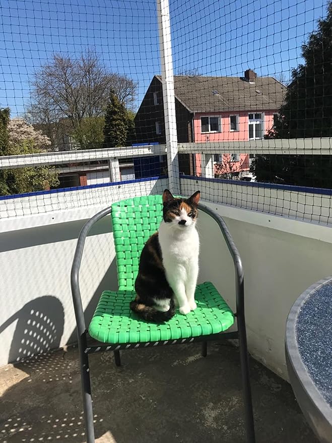 Cat Netting Balcony 10 * 13ft Pet Mesh Fence for Balcony Black Nylon Balcony Netting for Pets Anti-Fall Cat Net for Balcony and Windows