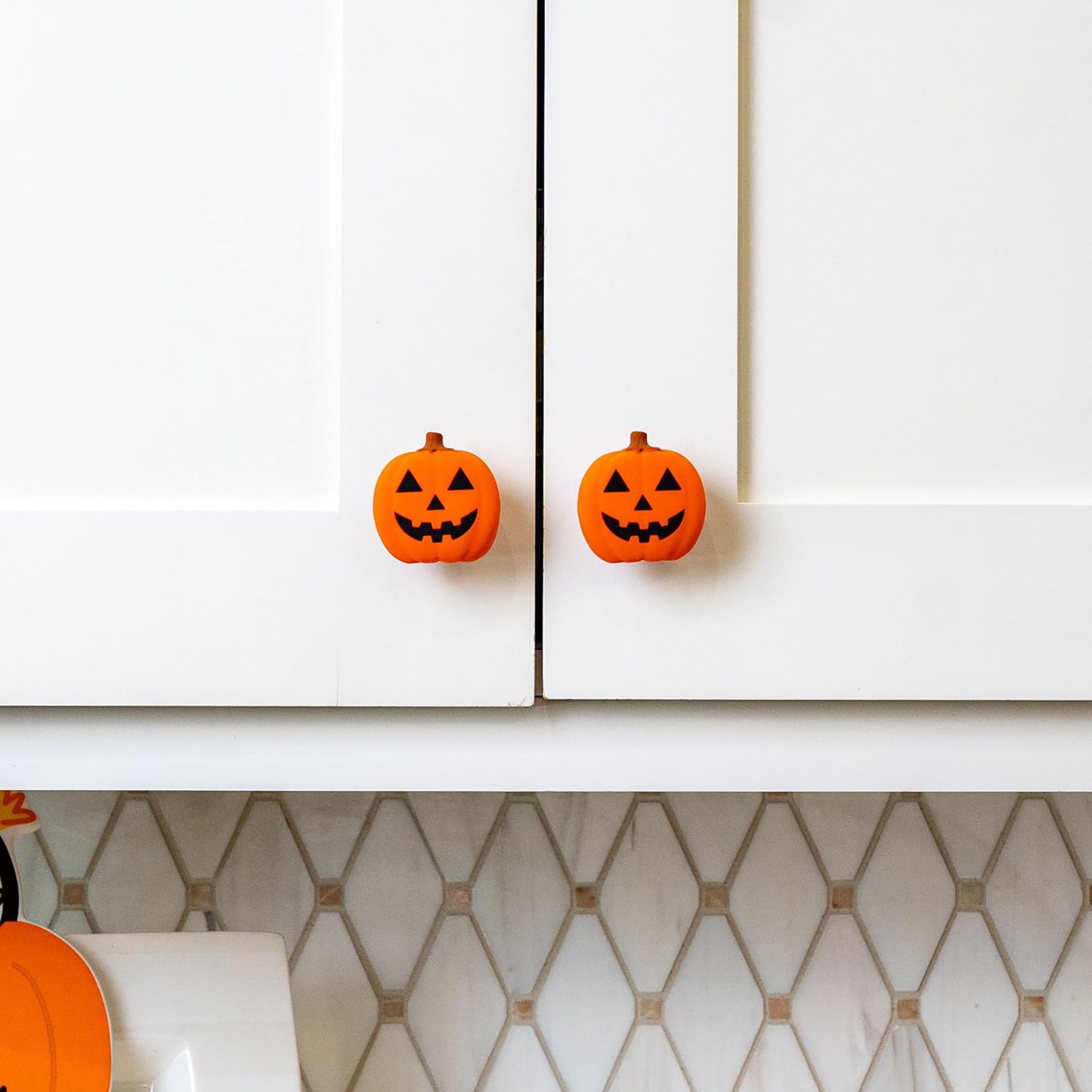 Knobēz 12pk Jack o Lantern Decorative Knob Covers for Halloween Decor