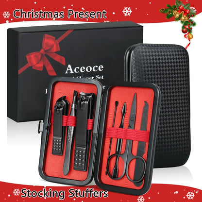 Manicure set Men Personal Care Tools Accessories Finger and Toe Nail Clippers Set Professional Manicure Pedicure Kit With Travel Case Nail Grooming Kit Gifts for Men Women Father Mother