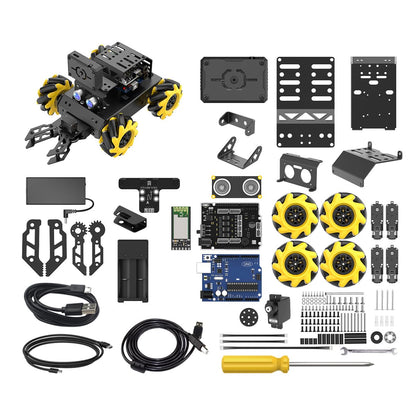 LewanSoul Robotic Kit for Arduino Robot Car AI Camera Vision Recognition Tracking Obstacle Avoidance Pick-and-Place Gripper, Programmable STEM Robot Gift for Ages 12 14 16+, miniAuto Advanced Kit