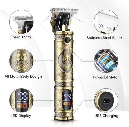 GSKY Hair Clippers for Men Professional, Beard Trimmer Kits & Sets, Cordless Mens Hair Trimmer, Electric Shavers, Haircutting Machine with LED Display, for Barber