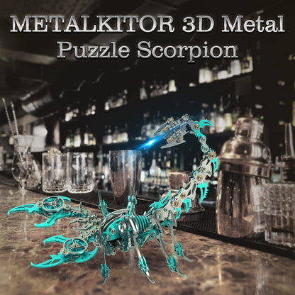 Metalkitor Scorpion 3D Metal Puzzles Kits for Adults Teens – 454 Pcs – Mechanical Assembly Models – 4 Hours to Build – Ideal for Gifts and Decorations (Green)