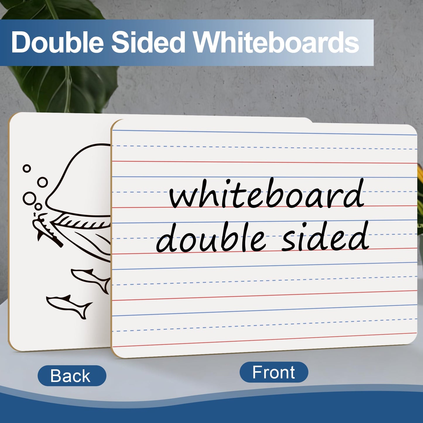 Dry Erase Boards, 32 Pack 9 x 12 Inch Mini Portable Practice White Boards, Double Sided Personal Small Whiteboards with Lines for Kids, Students, Teachers Classroom School Supplies