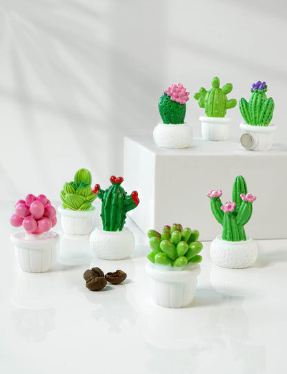 Zreal Cactus Fridge Magnets Cute Refrigerator Magnets 3D Plant Decorative Magnets for Office Kitchen Locker,12 PCS