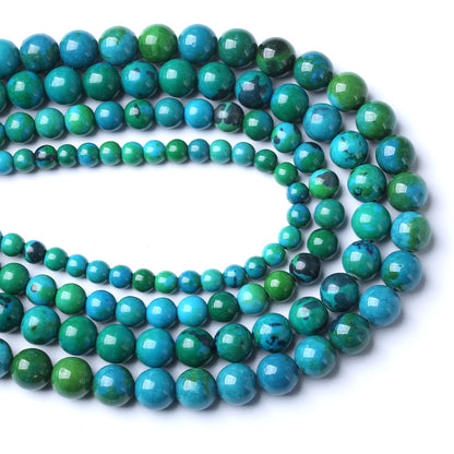 36PCS 10mm Natural Stone Beads Phoenix Chrysocolla Round Loose Gemstone Beads for Jewelry Making DIY Bracelet Necklace 15 Inch,Energy Stone Healing Power (10mm, Phoenix Chrysocolla Stone)
