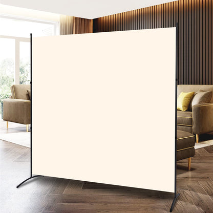 Room Divider Folding Privacy Screens with Wheels, 6FT Tall Divider for Room Separation, Movable Room Partitons and Dividers, Indoor Room Dividers Panel with Fabric (Beige, 1 Panel-71‘’-Standard)