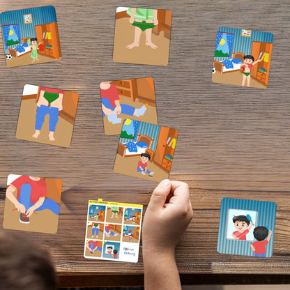 Sequencing Basic Daily Routine Conversation Cards | Learning Material for Social Skills & Emotional Intelligence | Speech Therapy Resources | ESL, Articulation, Storytelling, Sequencing Card Game